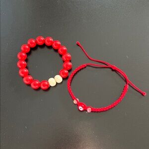 3/$20. Two Red Bracelet Set